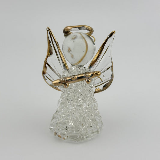 Vintage Ornament Set of Angels Made of Spun Blown Glass