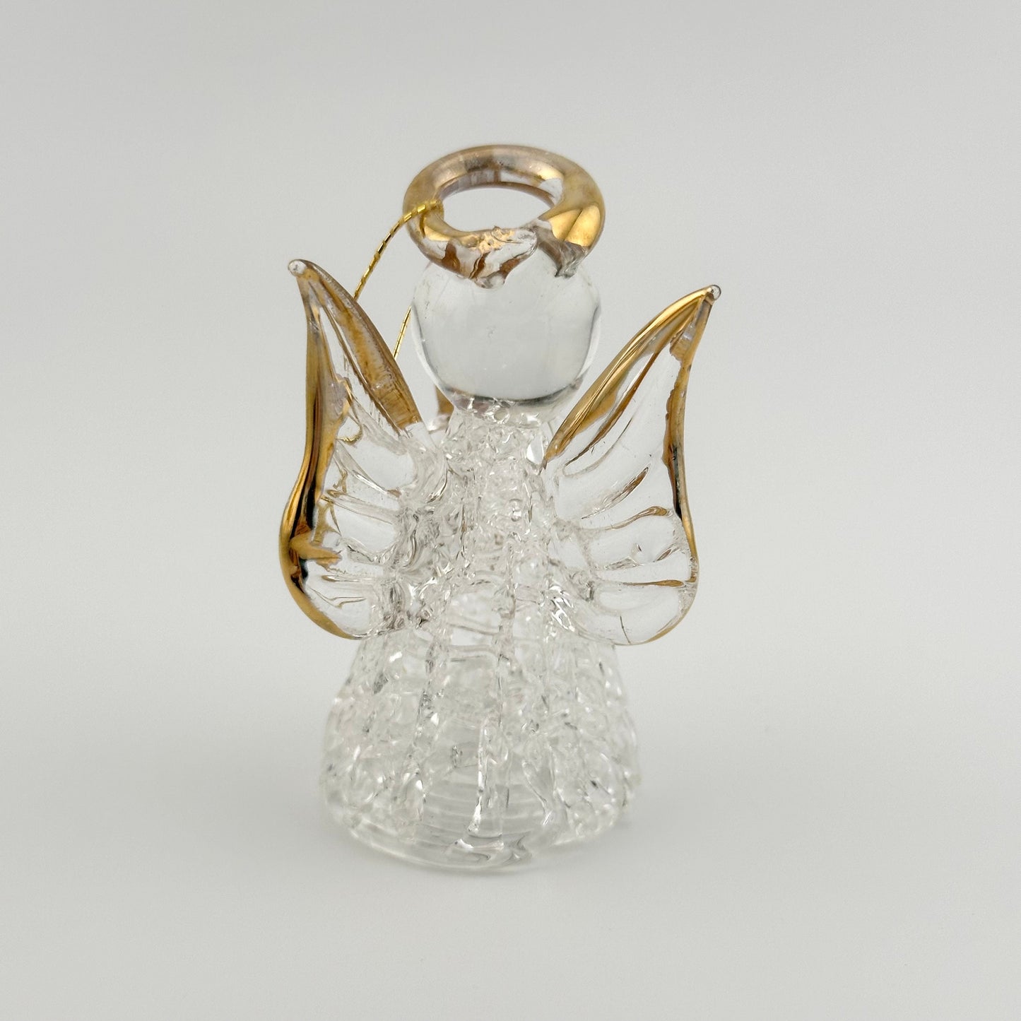 Vintage Ornament Set of Angels Made of Spun Blown Glass