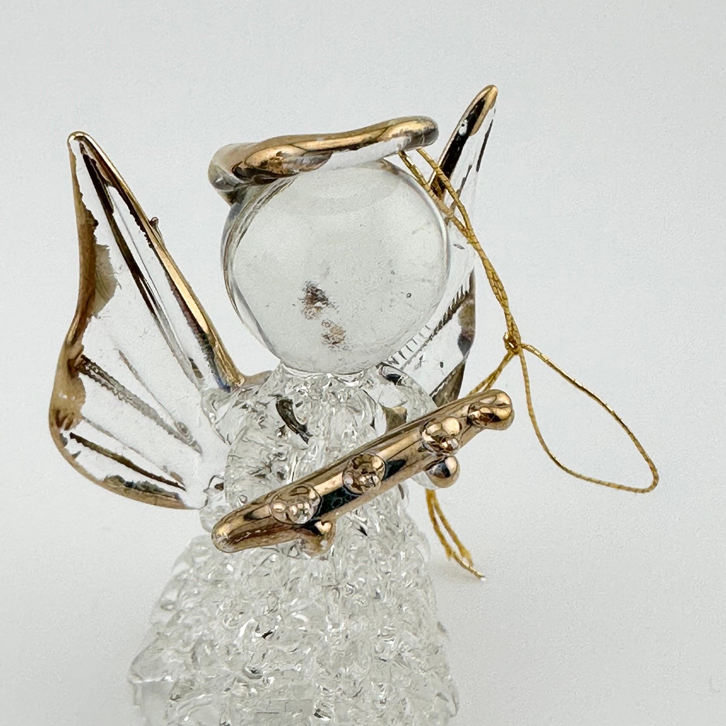 Vintage Ornament Set of Angels Made of Spun Blown Glass