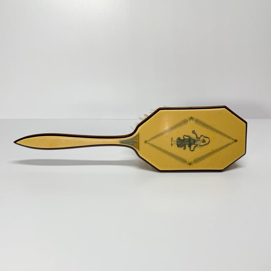Vintage Hair Brush, Lucite Greco Roman Goddess, 1920s.