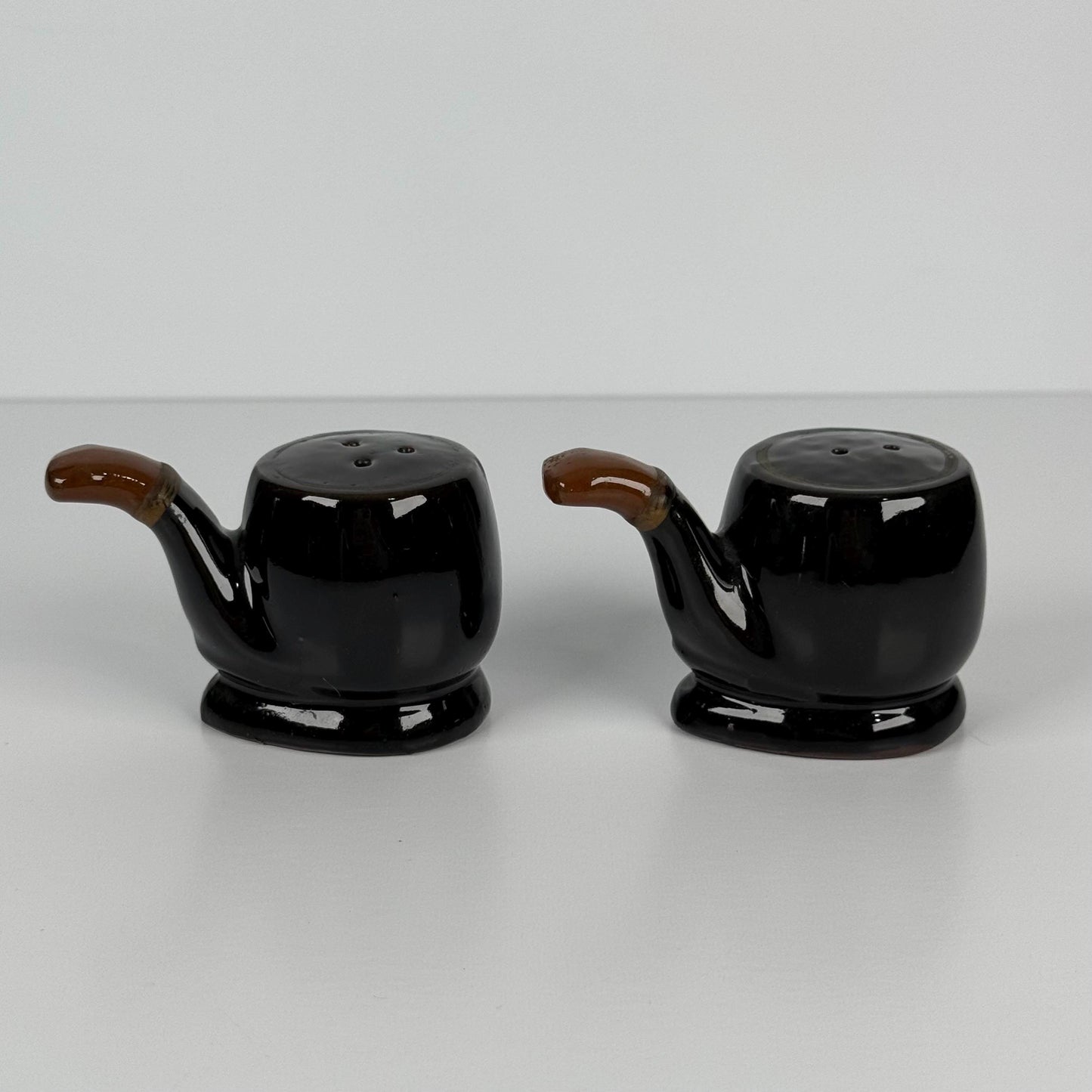 Vintage Ceramic Pipe Salt & Pepper Shaker Set, Made in Japan