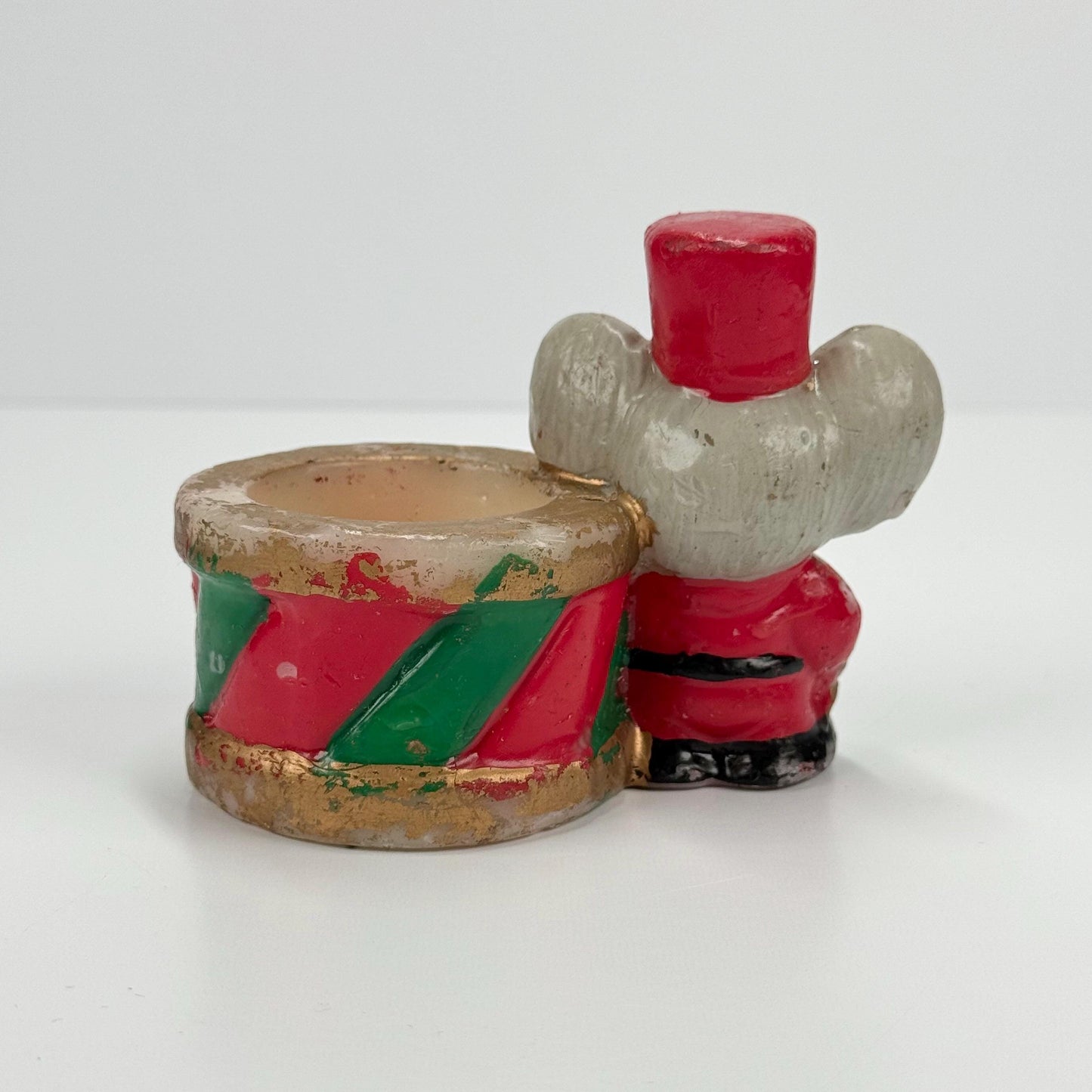 Vintage Candle Holder of Christmas Band Mouse with Drum and Made by Jasco
