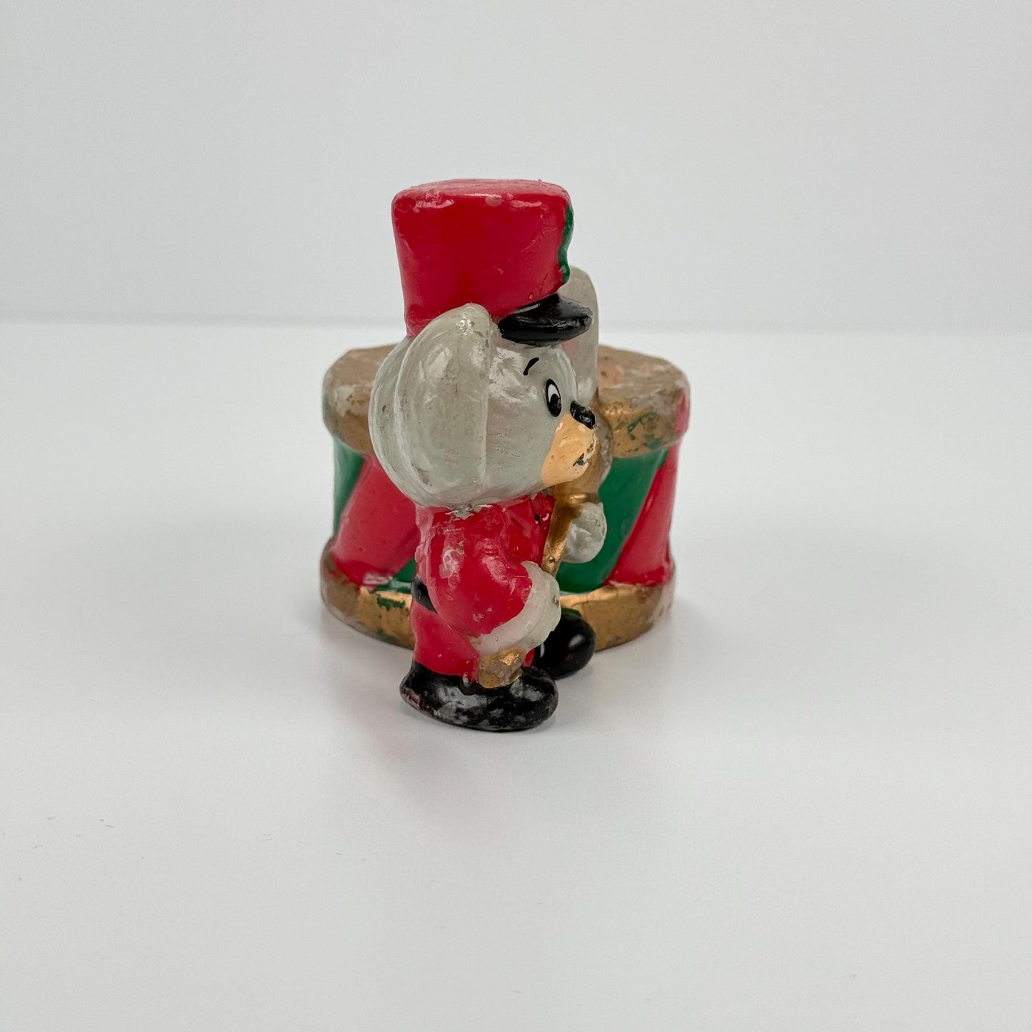Vintage Candle Holder of Christmas Band Mouse with Drum and Made by Jasco