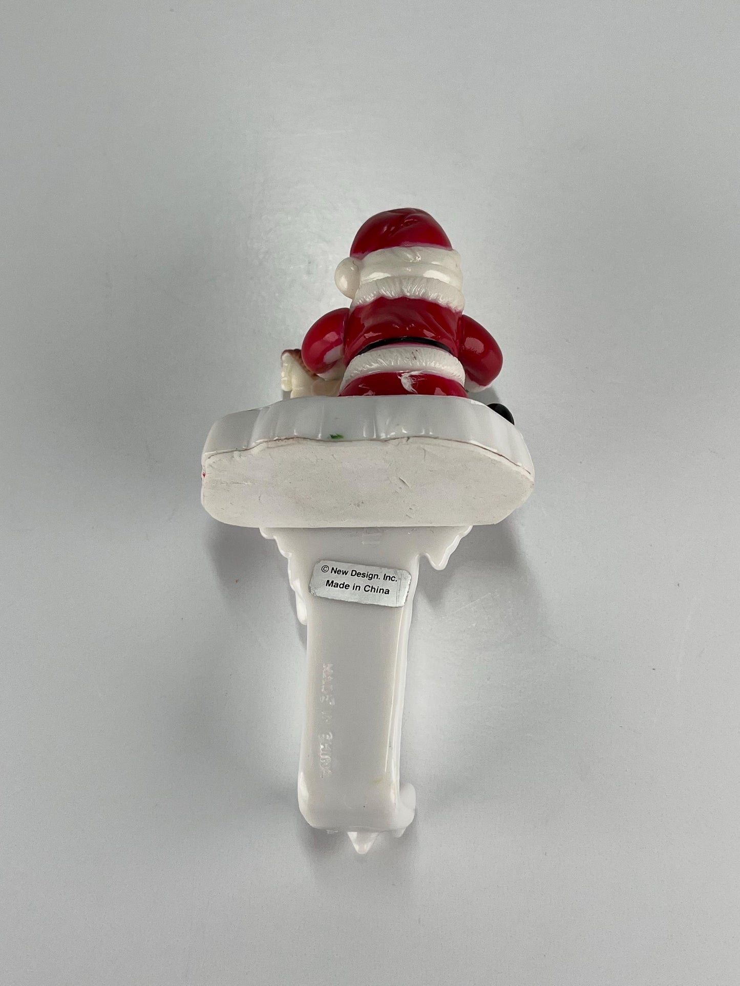 Vintage Stocking Holder of Santa and Rocking Horse