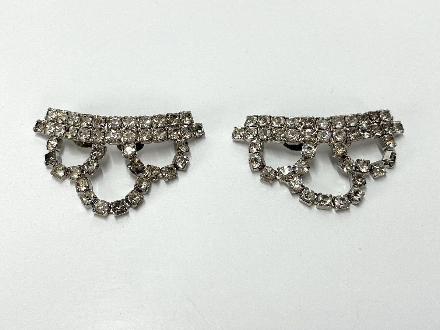 Vintage Shoe Clips with Clear Rhinestone Design