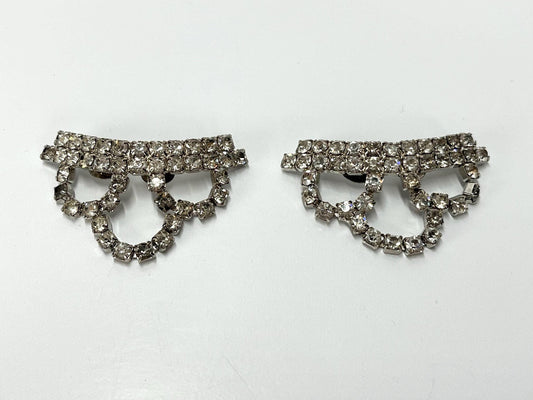 Vintage Shoe Clips with Clear Rhinestone Design