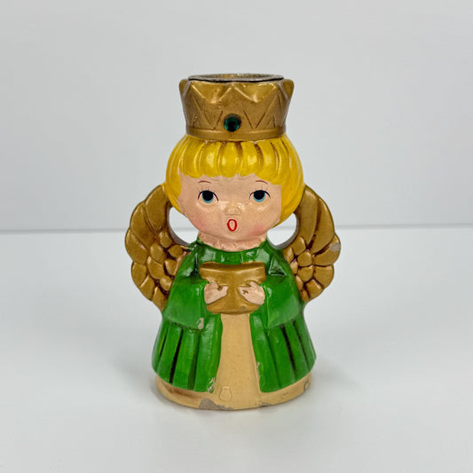 Vintage Candle Holder of Green Angle by Ardco and Stamped C-2288