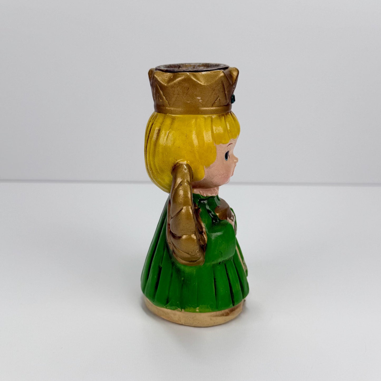 Vintage Candle Holder of Green Angle by Ardco and Stamped C-2288