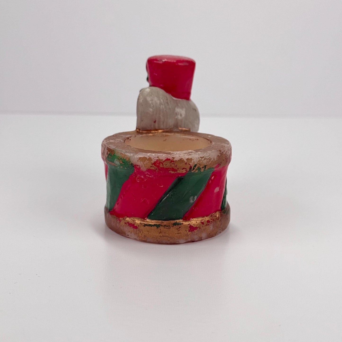 Vintage Candle Holder of Christmas Band Mouse with Drum and Made by Jasco