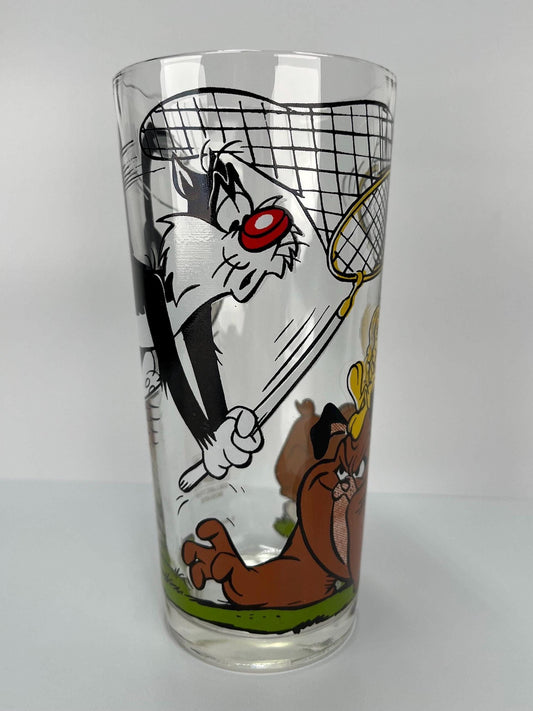 Vintage Looney Tunes Glass of Sylvester and Tweety By Pepsi