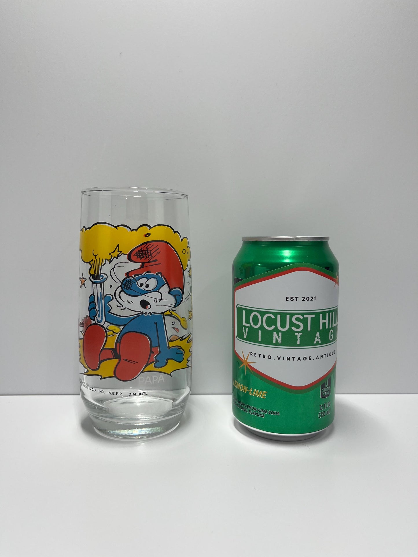 Vintage Papa Smurf Glass