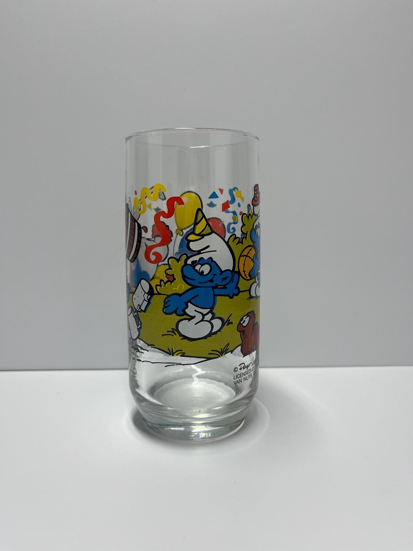 Vintage Clumsy Smurf Glass