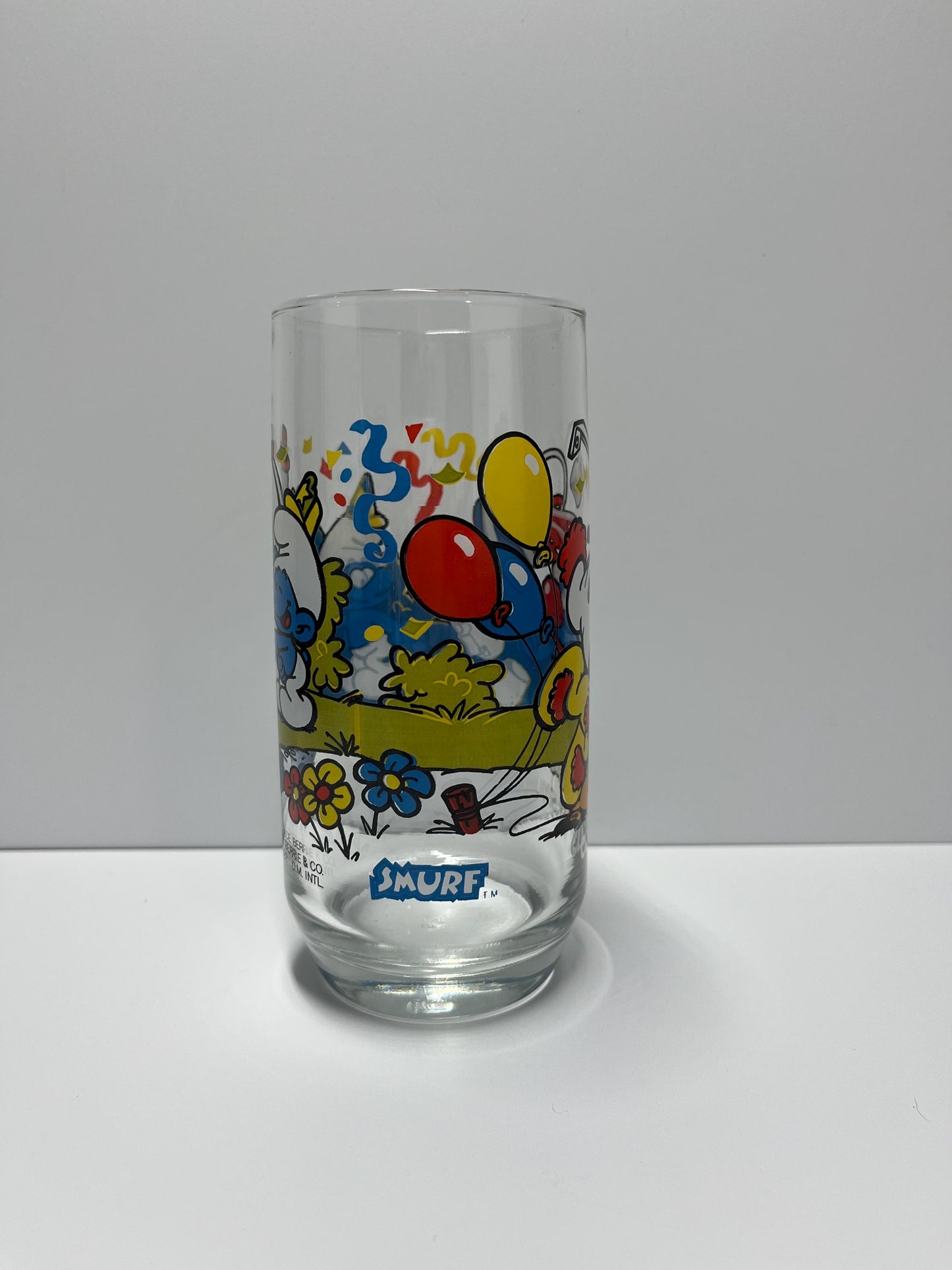 Vintage Clumsy Smurf Glass