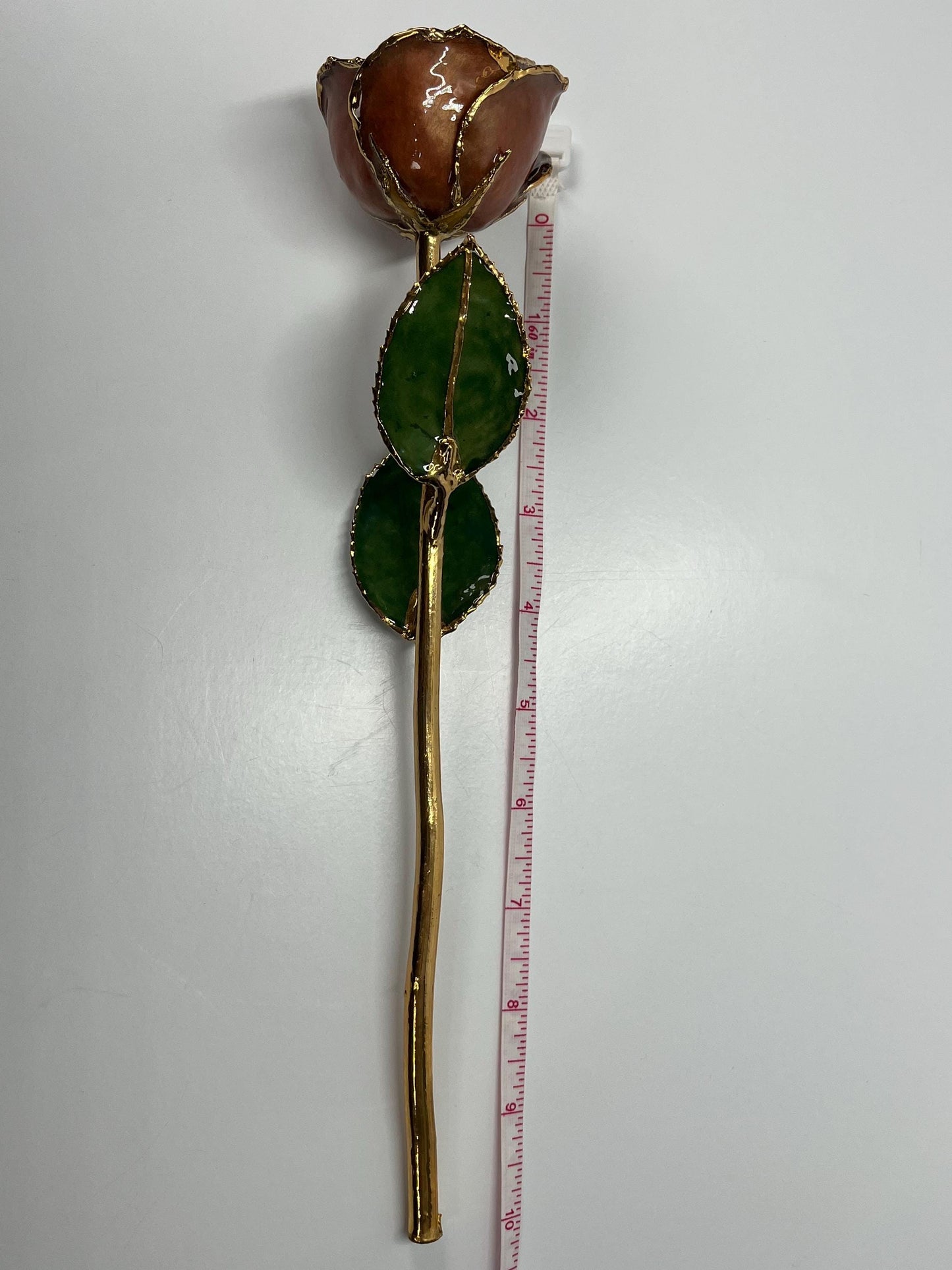 Vintage Collectible Rose Dipped in  24k Gold in Dark Magenta Pink