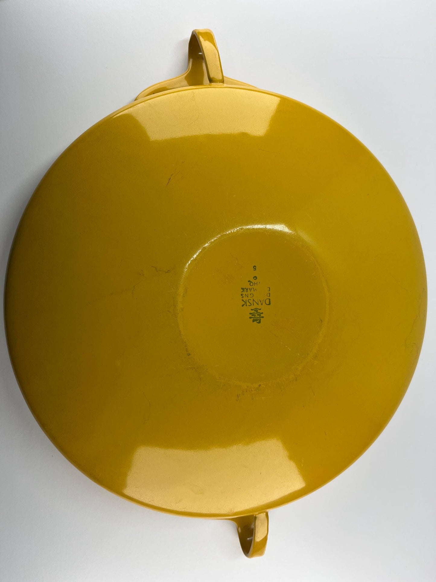 Vintage Enamel Paella Pan in Sunny Yellow Jens Design by Dansk Kobenstyle