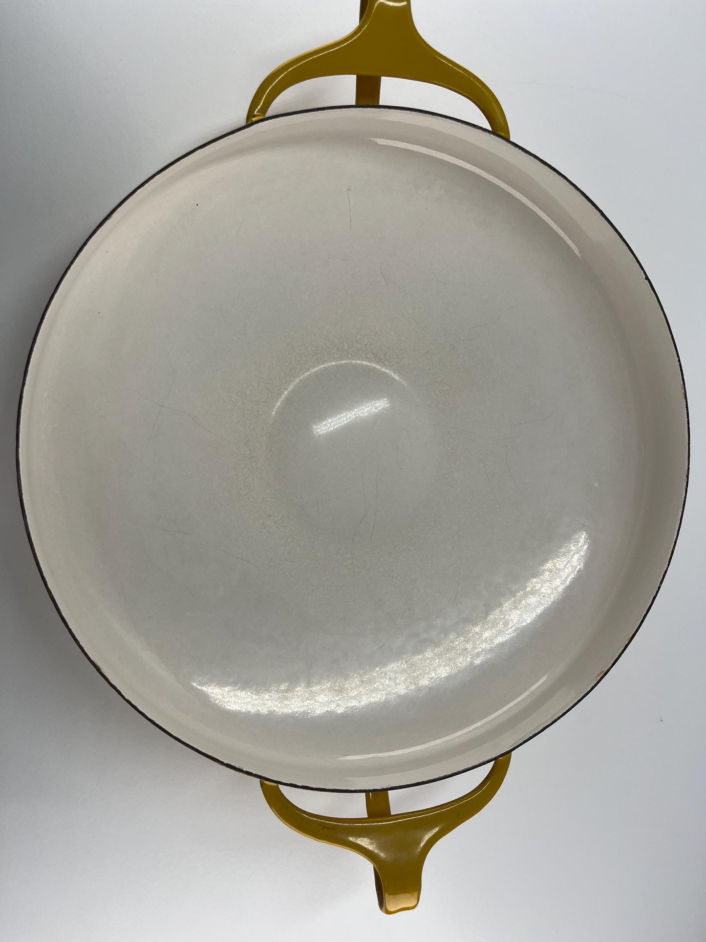 Vintage Enamel Paella Pan in Sunny Yellow Jens Design by Dansk Kobenstyle