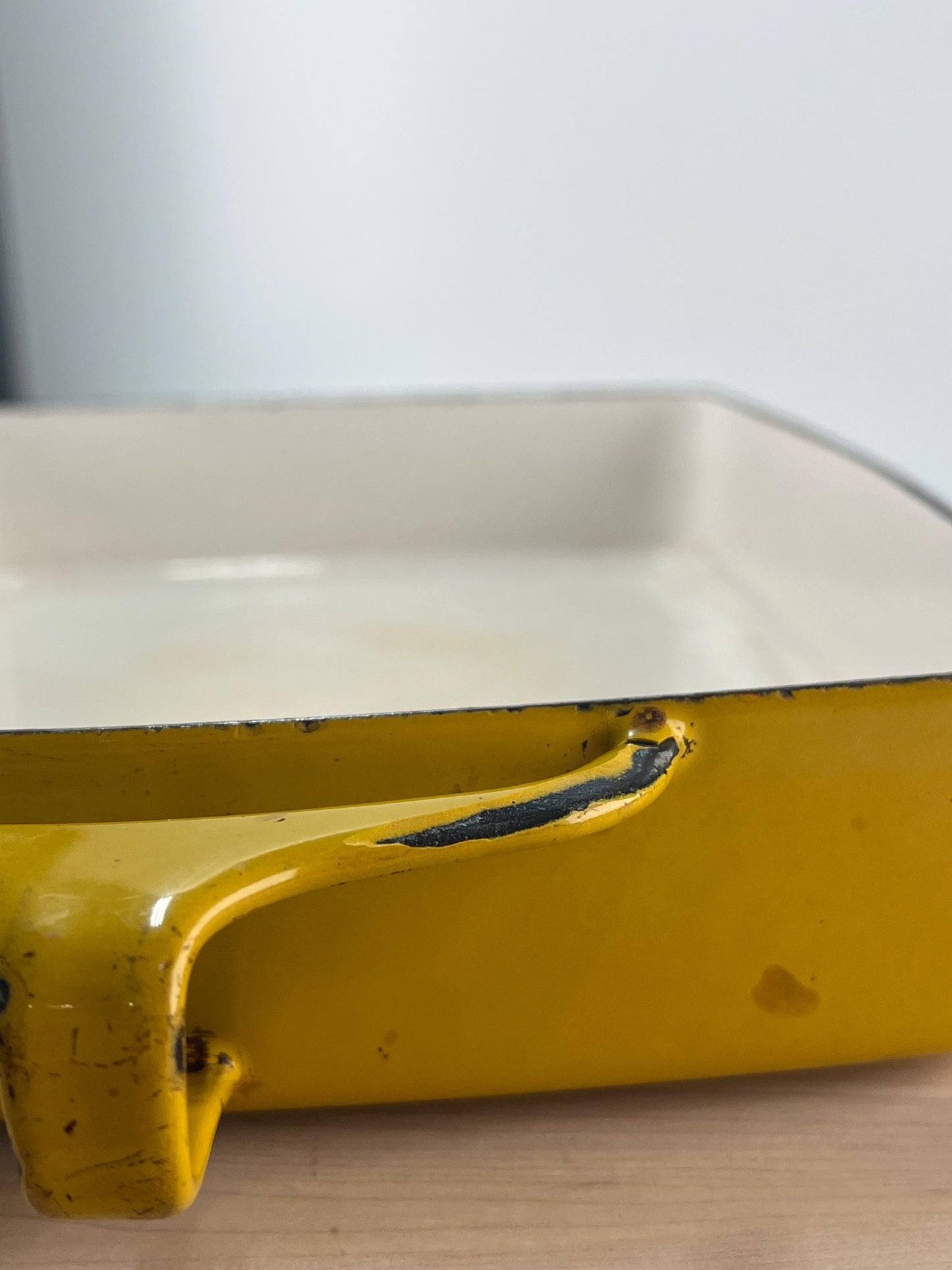 Vintage Enamel Baking Pan in Sunny Yellow Jens Quistgaard Design by Dansk Kobenstyle