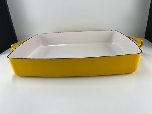 Vintage Enamel Baking Pan in Sunny Yellow Jens Quistgaard Sunny by Dansk Kobenstyle