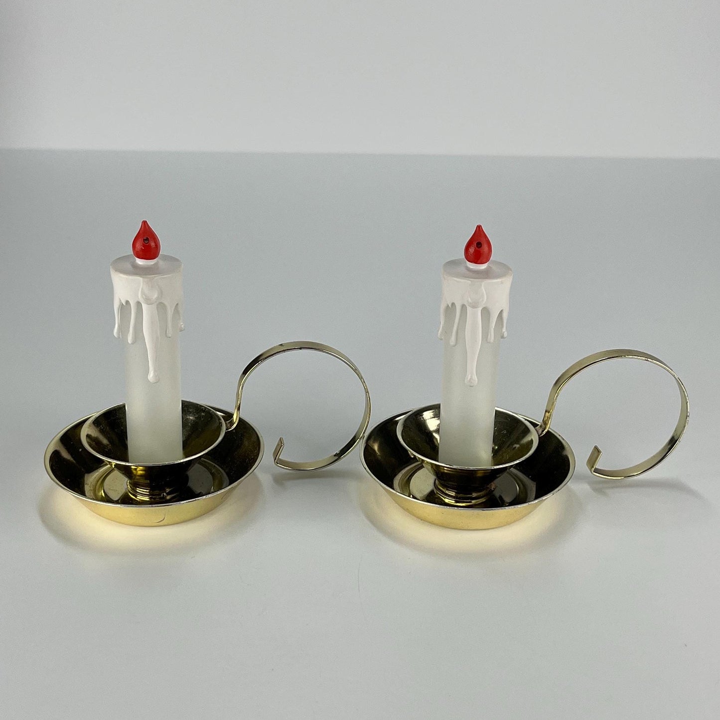 Vintage Salt and Pepper Shakers of Christmas Candlesticks by Davis and in Original Box.