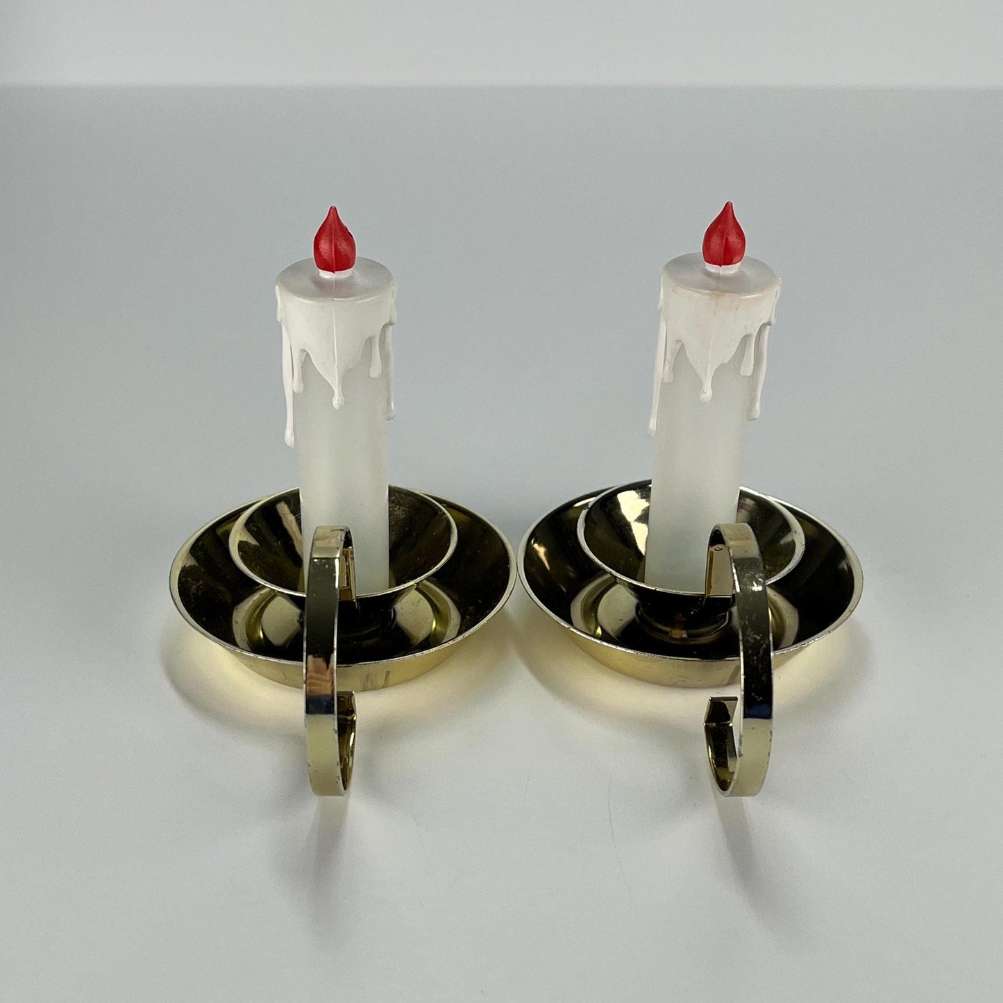 Vintage Salt and Pepper Shakers of Christmas Candlesticks by Davis and in Original Box.