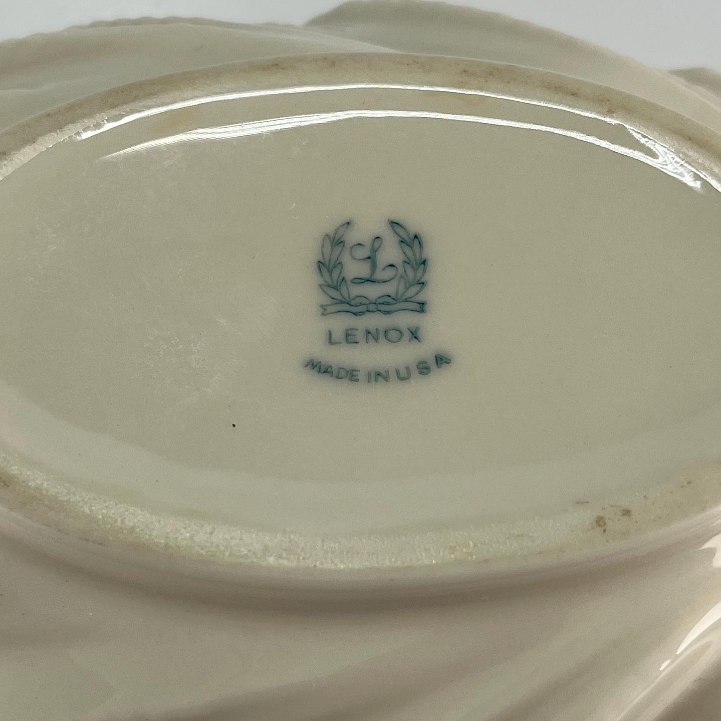 Vintage Lenox Trinket Dish in Acanthus Ivory with Gold Gilt and USA Made