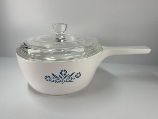 Vintage Corning Ware Casserole Dish in Cornflower Blue Menu-Ette with Lid - P-82-B