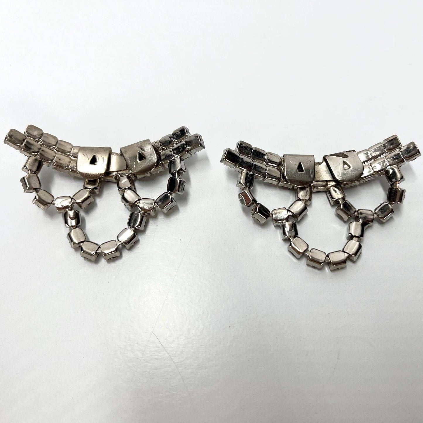 Vintage Shoe Clips with Clear Rhinestone Design