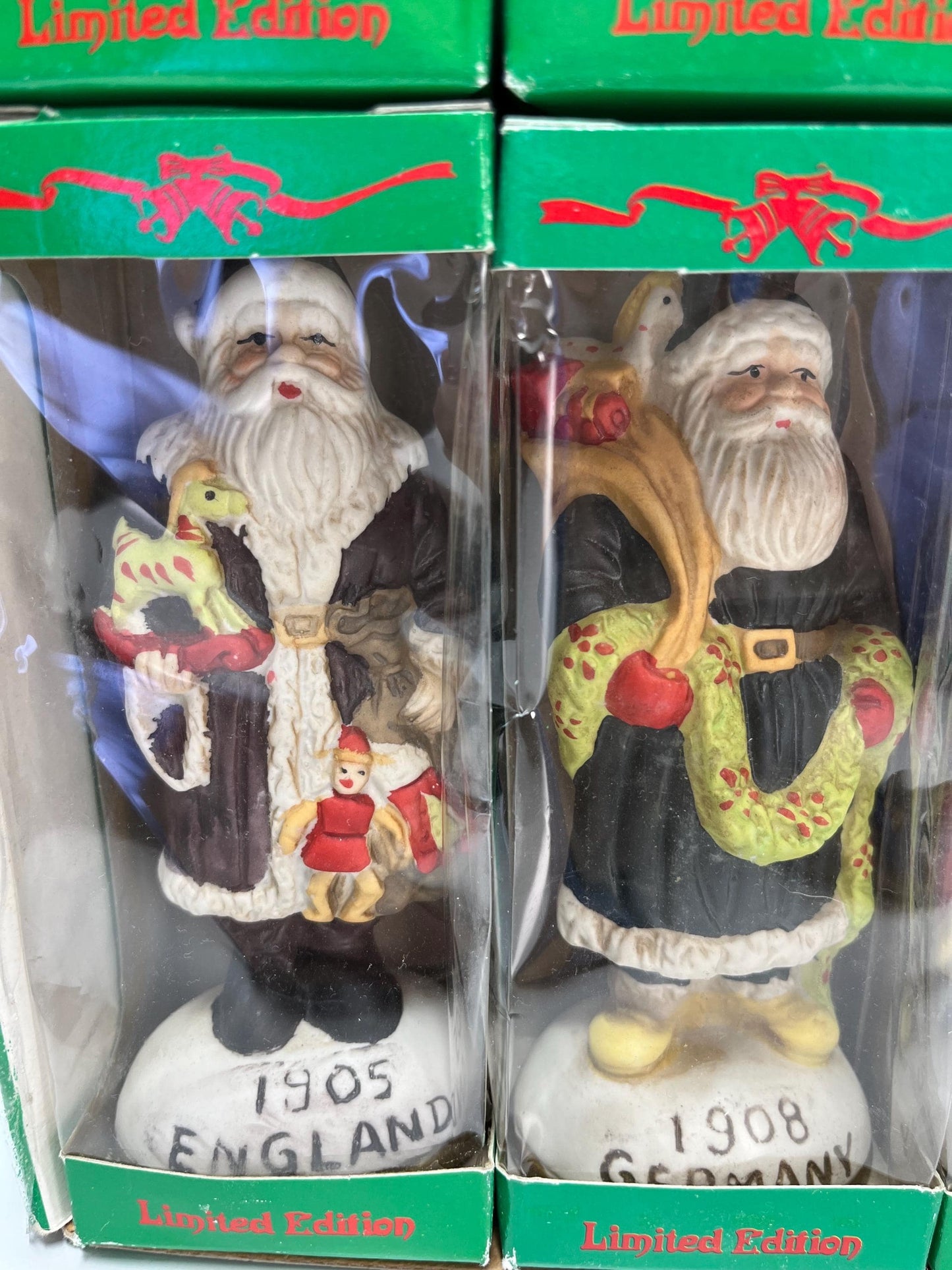 Vintage Porcelain Figurines of Santa by Liberty Bell in Limited Edition 12pc Set
