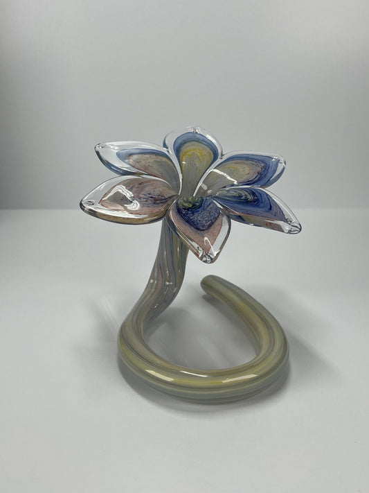 Vintage Murano Glass Flower Vase by Lavorazione Arte Murano in Italy