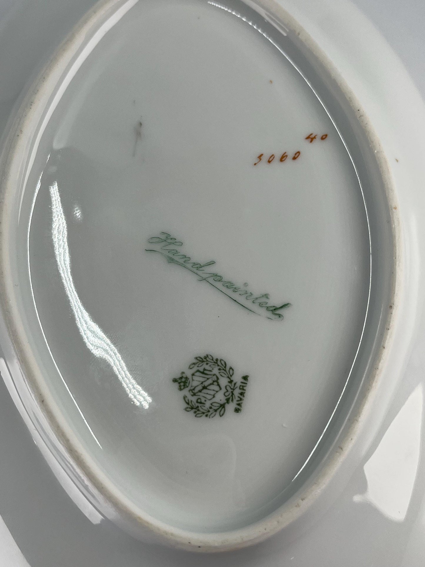 Vintage Hand Painted Bavarian Porcelain Dish Signed