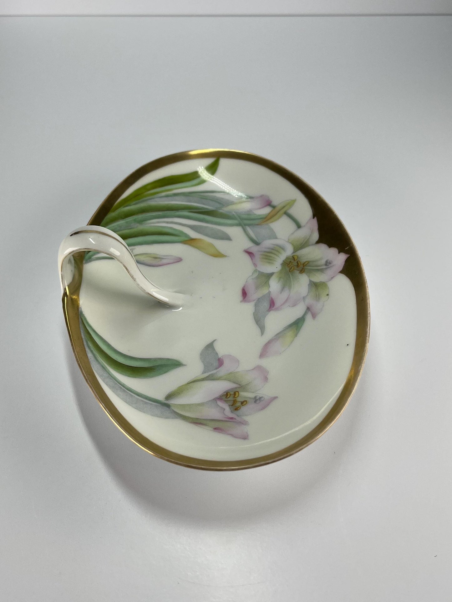 Vintage Hand Painted Bavarian Porcelain Dish Signed