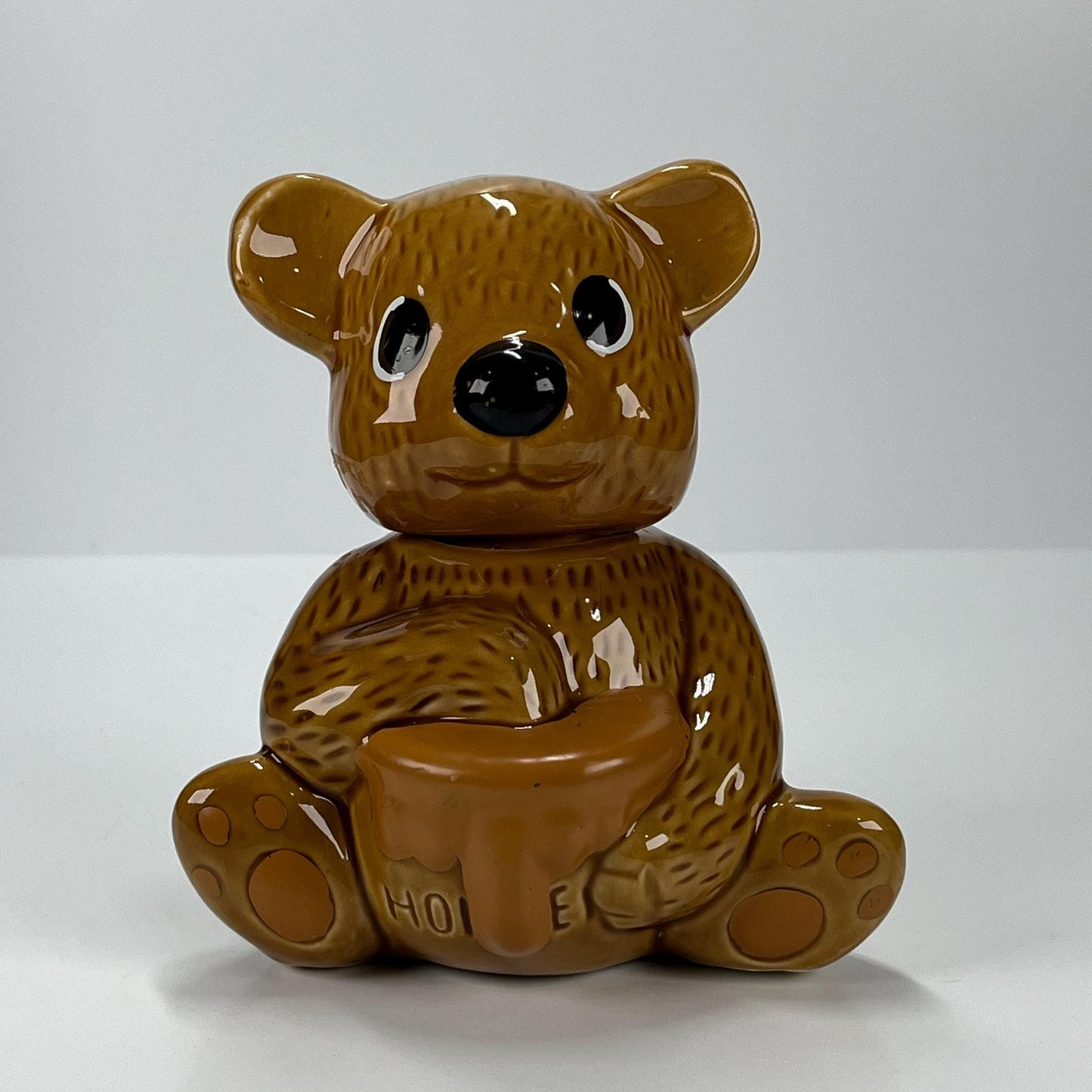 Vintage Ceramic Honey Pot Jar Shaped Like a Bear and Adorable