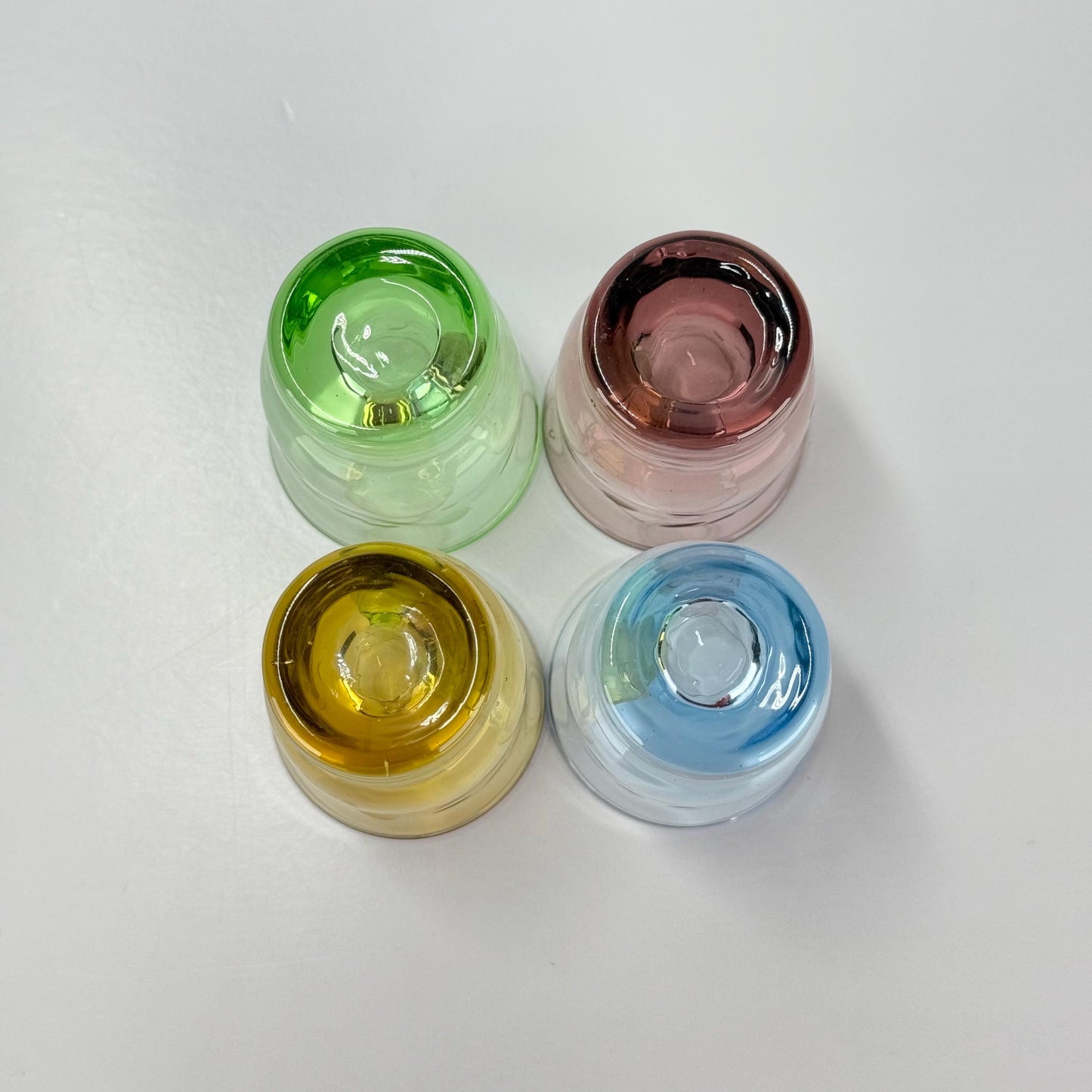 Vintage Shot Glasses With Floral Etched MCM Design Set of 4