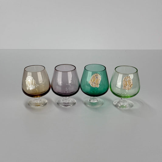 Vintage Brandy Glasses by Blefeld & Co. in Colorful Miniature Set of 4