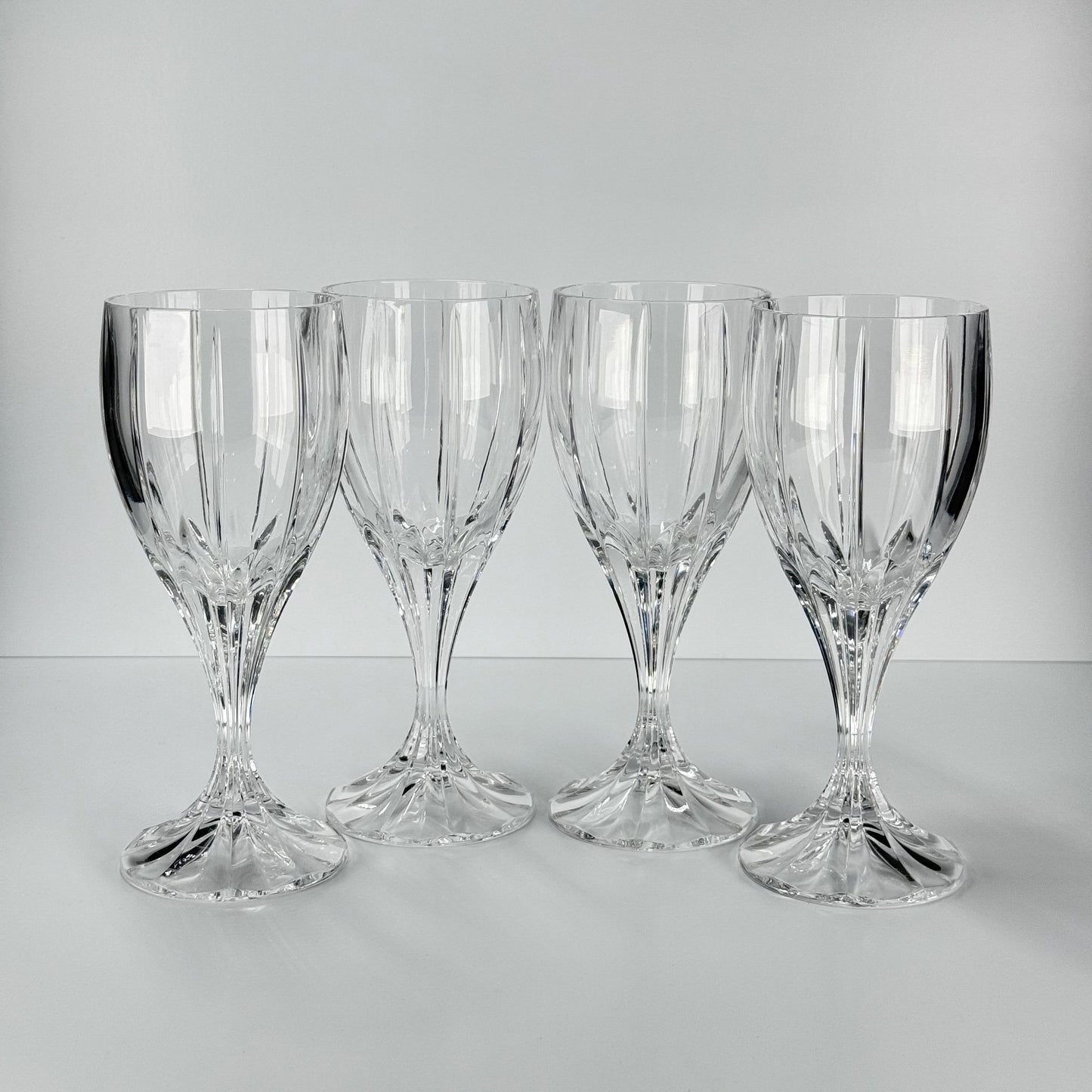 Vintage Crystal Wine Glasses in Berkeley Design Made by Mikasa Set of 4