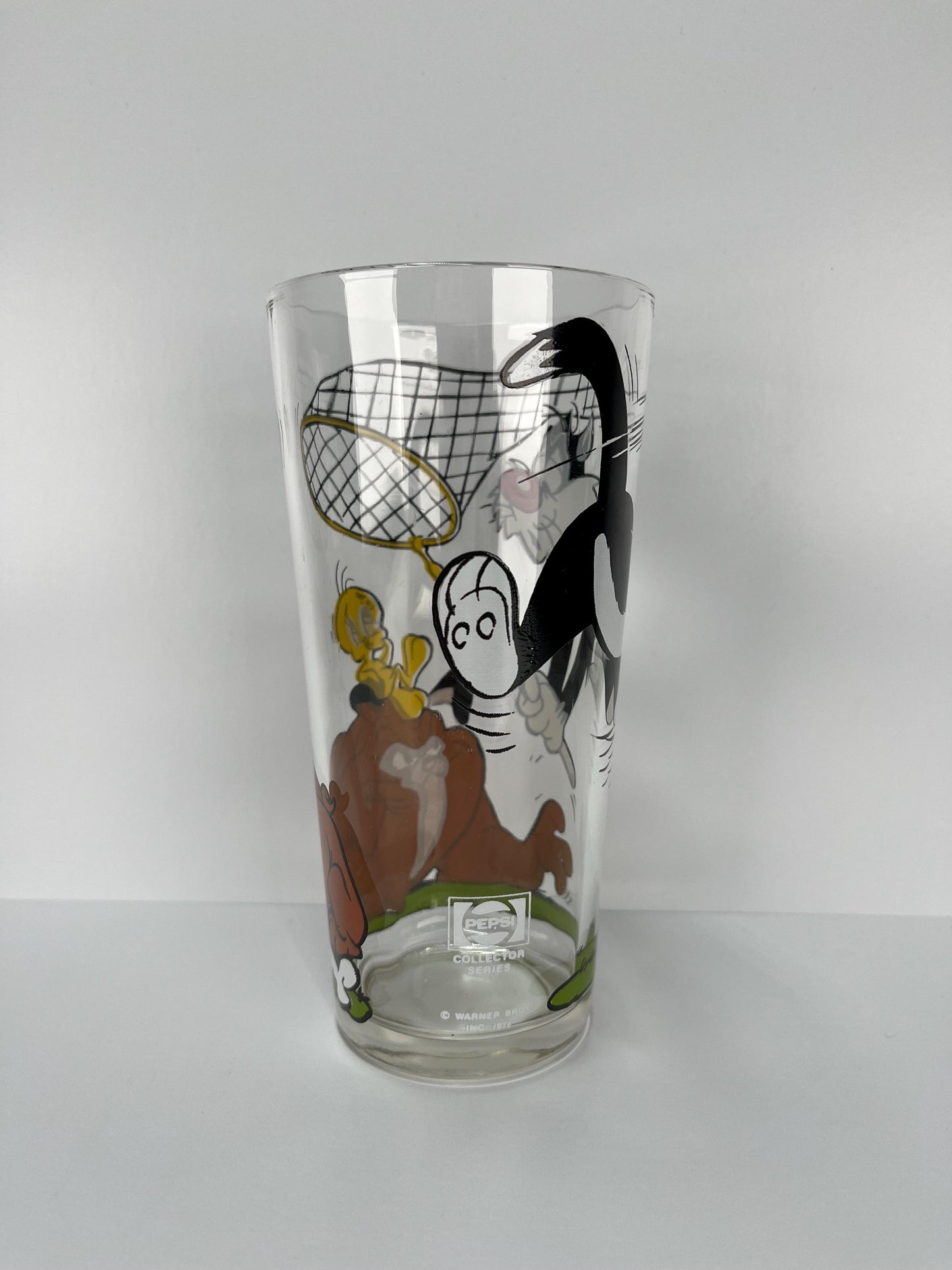 Vintage Looney Tunes Glass of Sylvester and Tweety By Pepsi
