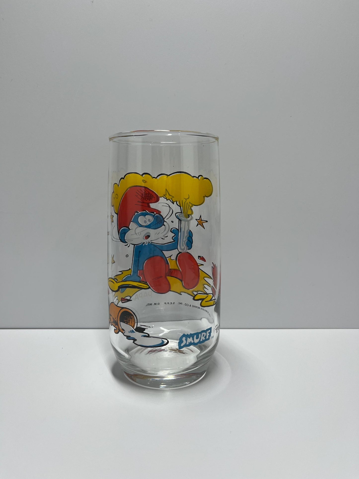 Vintage Papa Smurf Glass