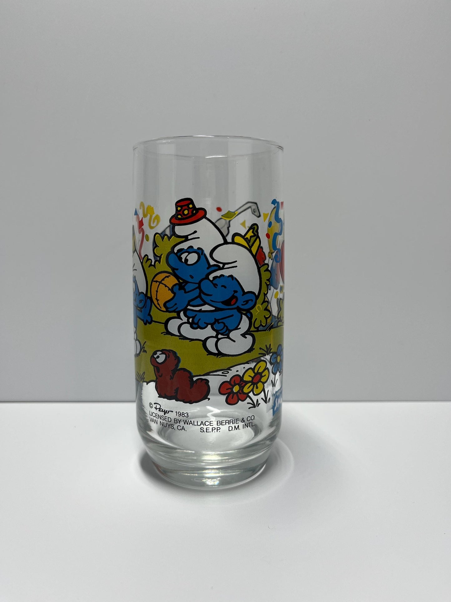 Vintage Clumsy Smurf Glass