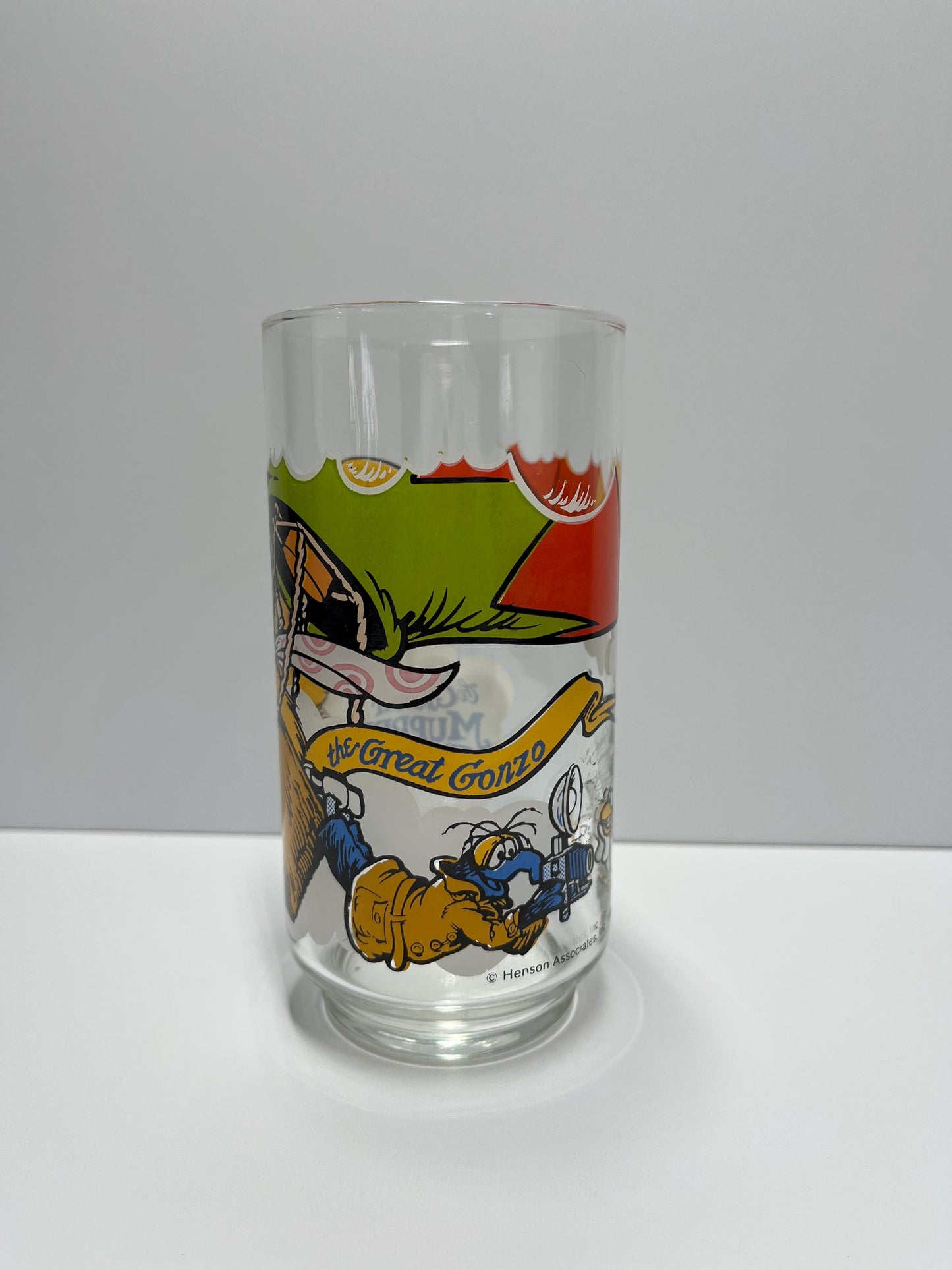 Vintage Glass of Muppets Caper With Fozzie Bear, Kermit & Gonzo