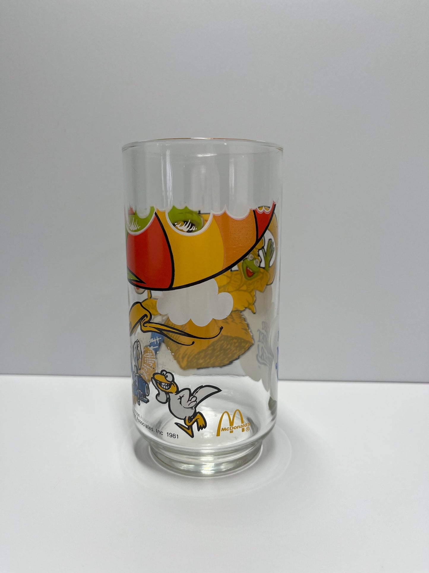 Vintage Glass of Muppets Caper With Fozzie Bear, Kermit & Gonzo