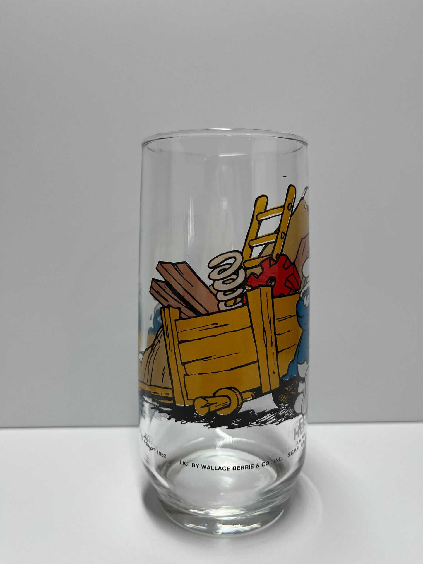Vintage Hefty Smurf Glass Collectible 1982