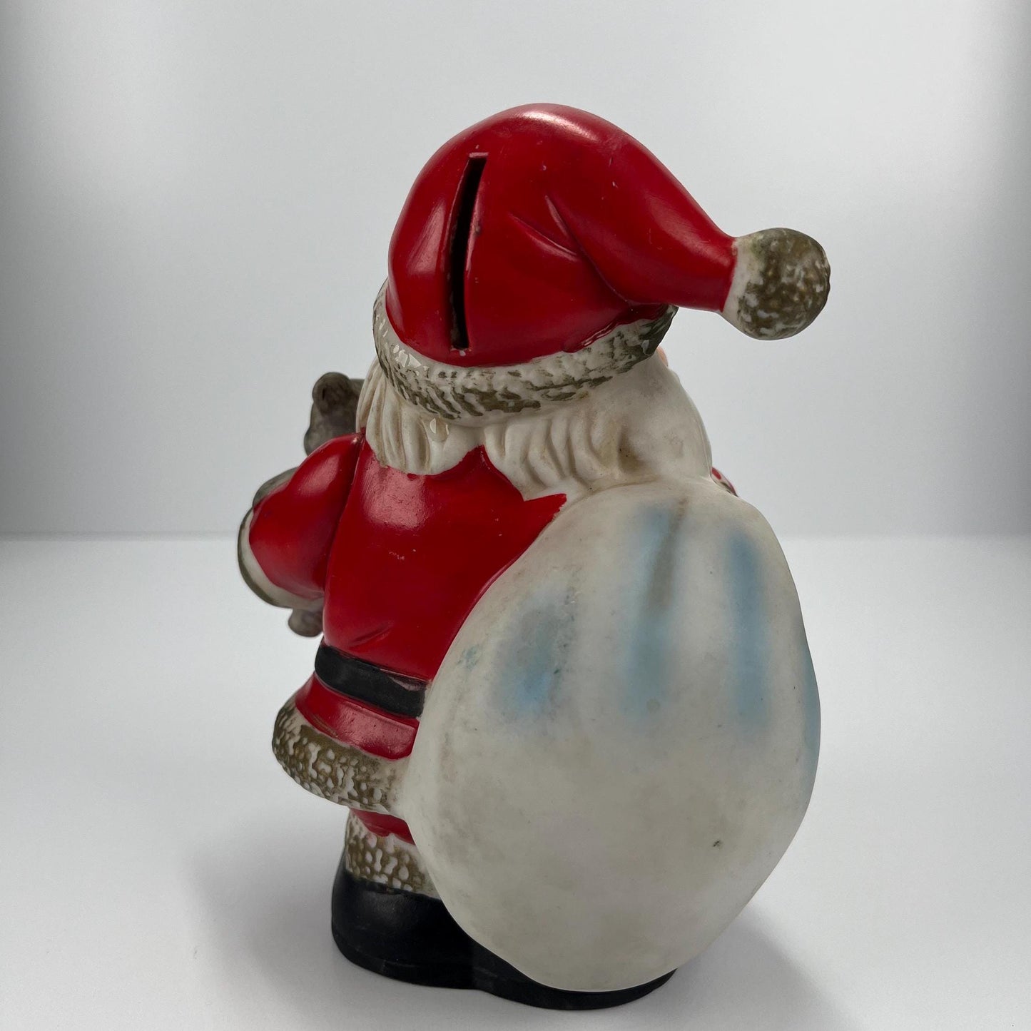 Vintage Ceramic Bank of Santa Holding a Toy Bag and Teddy Bear by Homco