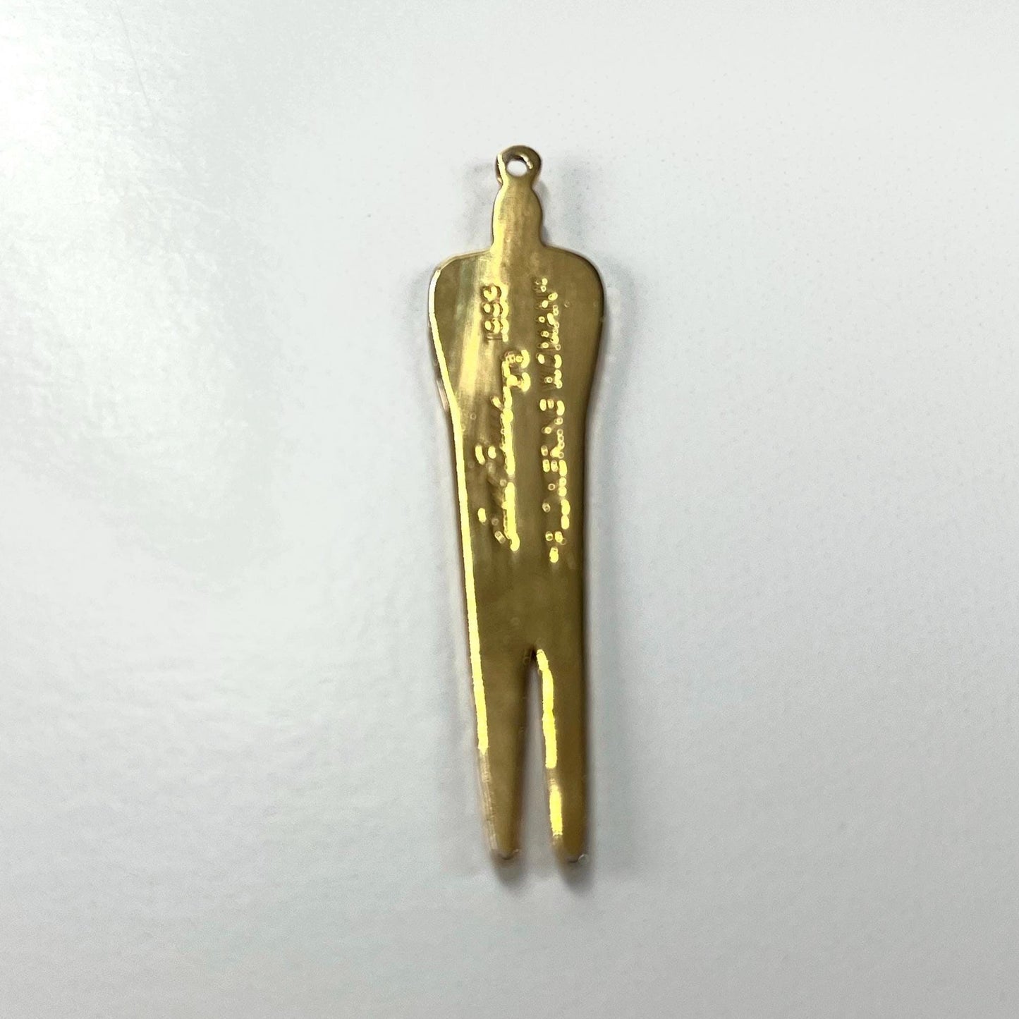 Vintage Pendant In Gold Tone with Blue Enamel "Flowering Woman" by Laurel Burch 1993