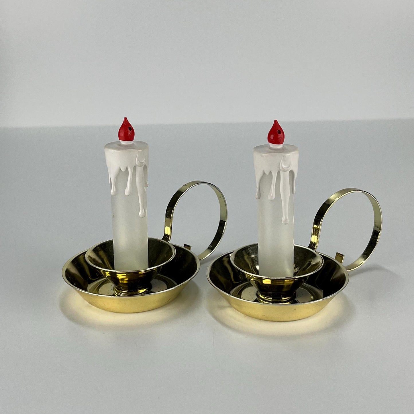 Vintage Salt and Pepper Shakers of Christmas Candlesticks by Davis and in Original Box.