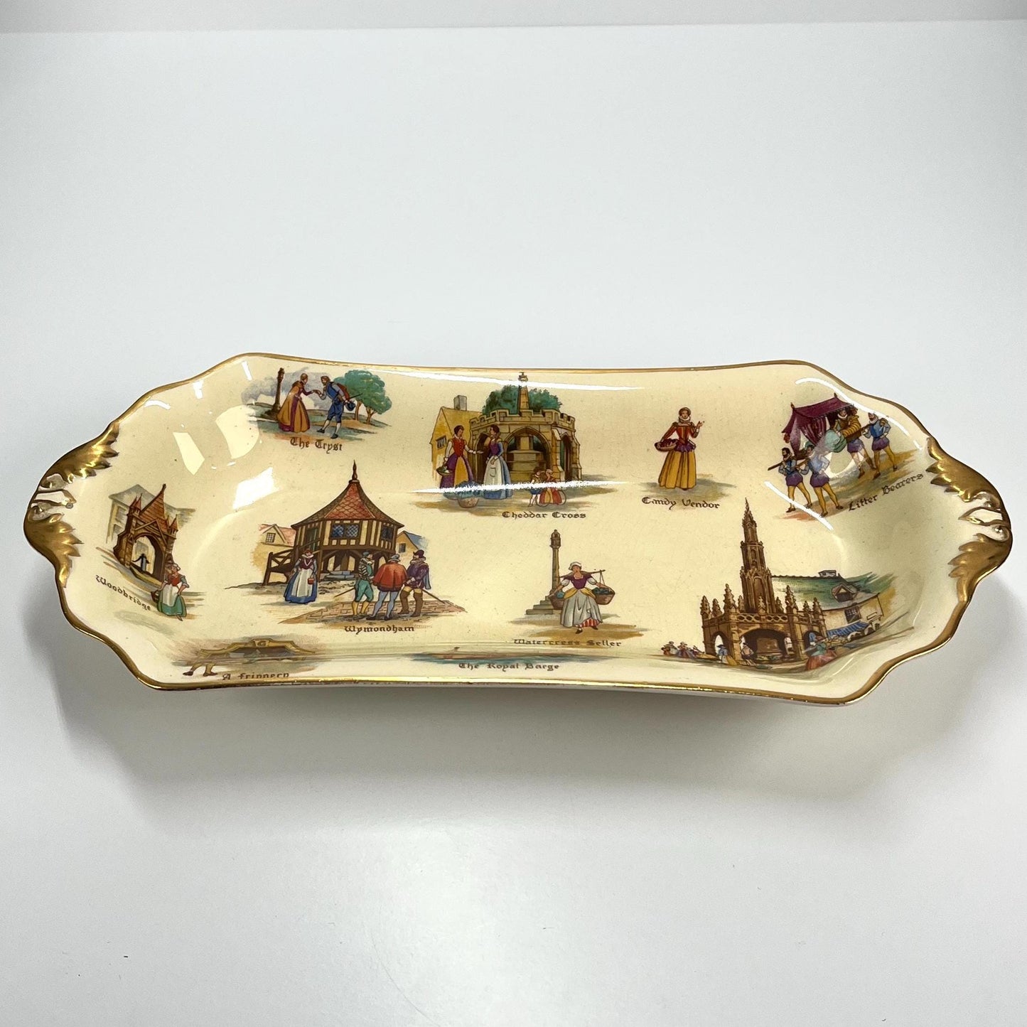 Vintage Royal Winton Grimwades Serving Plate in Old English Markets Pattern 1952