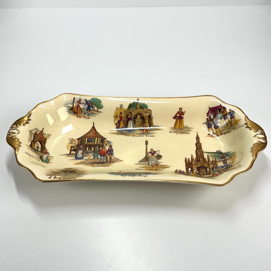 Vintage Royal Winton Grimwades Serving Plate in Old English Markets Pattern 1952