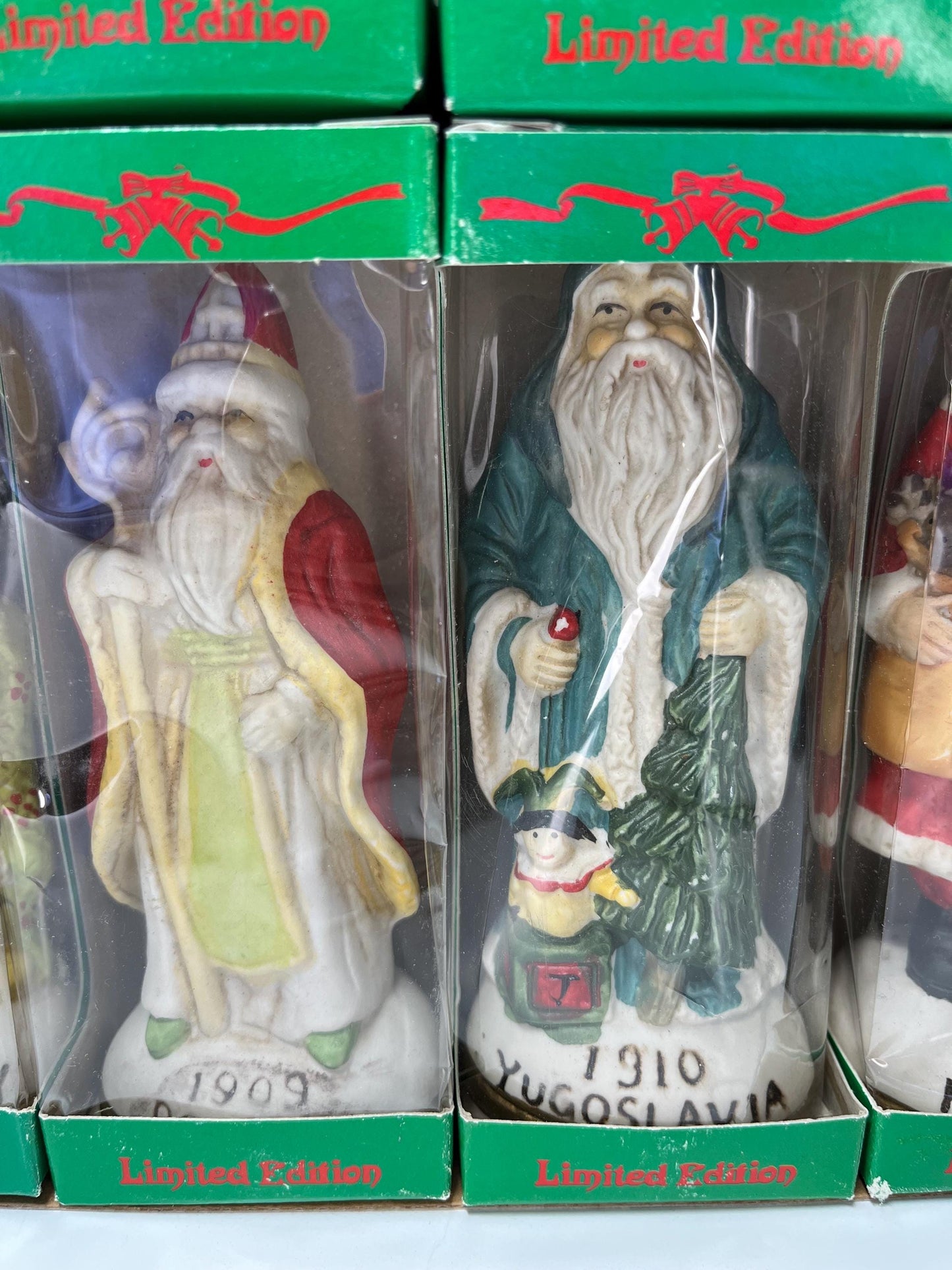 Vintage Porcelain Figurines of Santa by Liberty Bell in Limited Edition 12pc Set