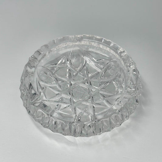 Vintage Glass Ashtray With Cut Star of David Design