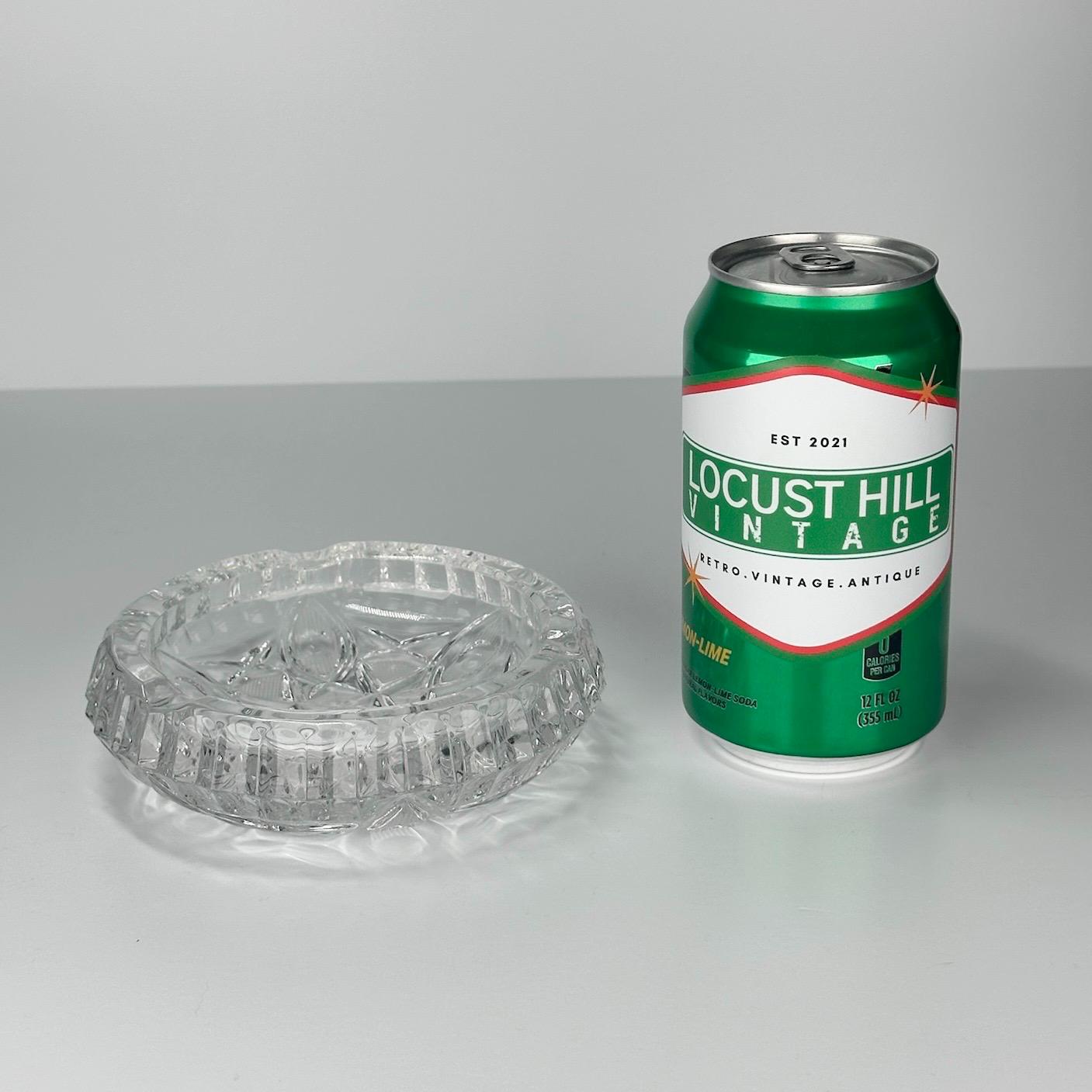 Vintage Glass Ashtray With Cut Star of David Design