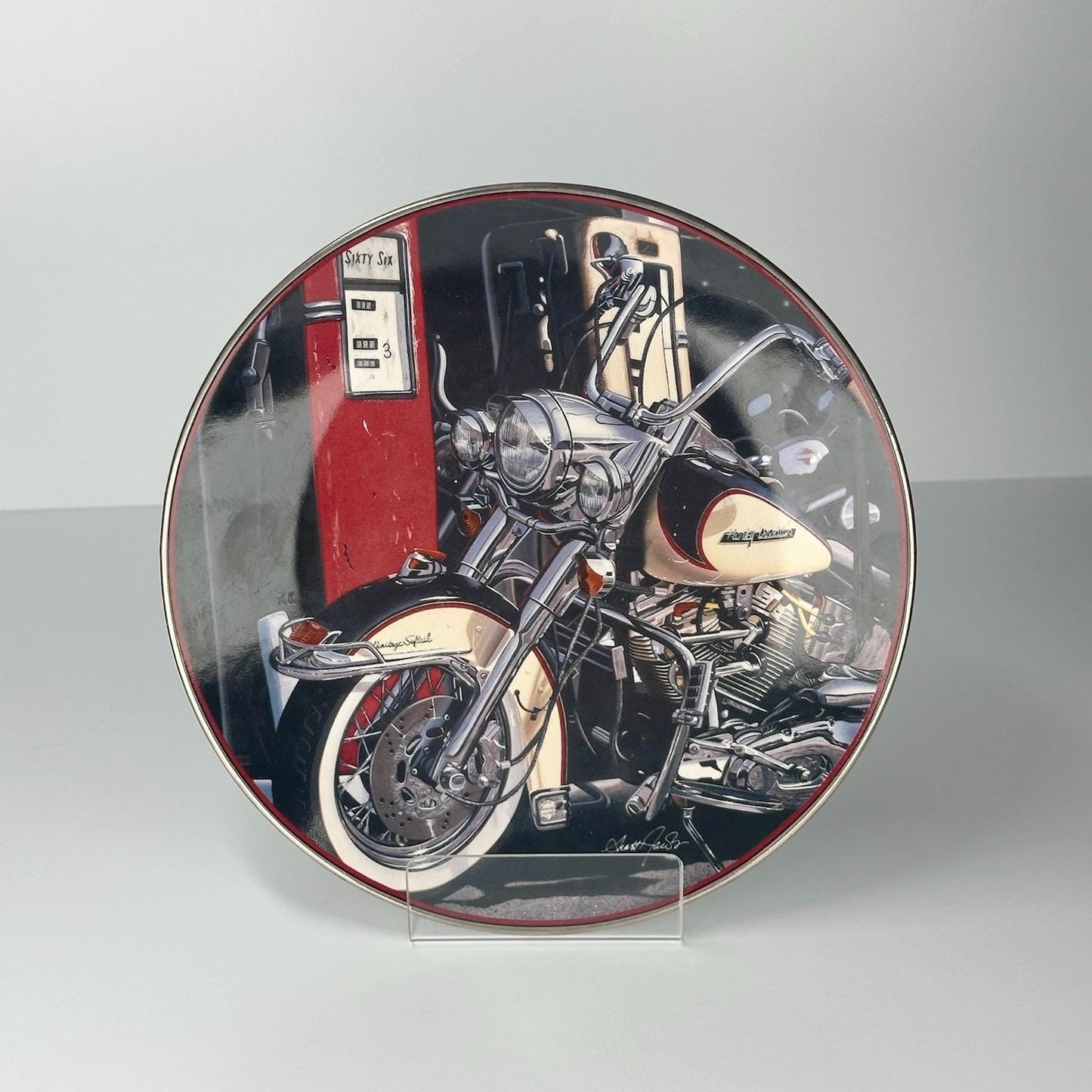 Vintage Plate of Harley-Davidson Heritage Softail Classic Limited Edition by The Franklin Mint Heirloom